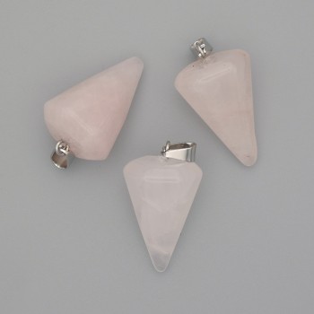 Anhänger 'Pendel' Rosenquarz 28 × 20 × 14 mm+