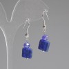 Ohrringe aus Lapislazuli, facettierter quadratischer Stein 10×10 mm ±, tschechisches Glas Rondell 6×5 mm ±, Länge ca. 37 mm