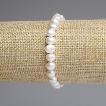 Armband aus Flussperlen 7–7,5 × 6–6,5 mm, Länge ca. 18 cm, elastisch
