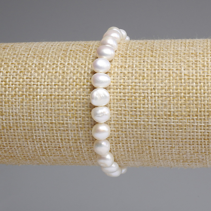 Armband aus Flussperlen 7–7,5 × 6–6,5 mm, Länge ca. 18 cm, elastisch
