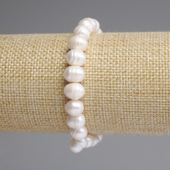 Armband aus Flussperlen 10×8 mm, Stretcharmband, Länge ca. 18 cm