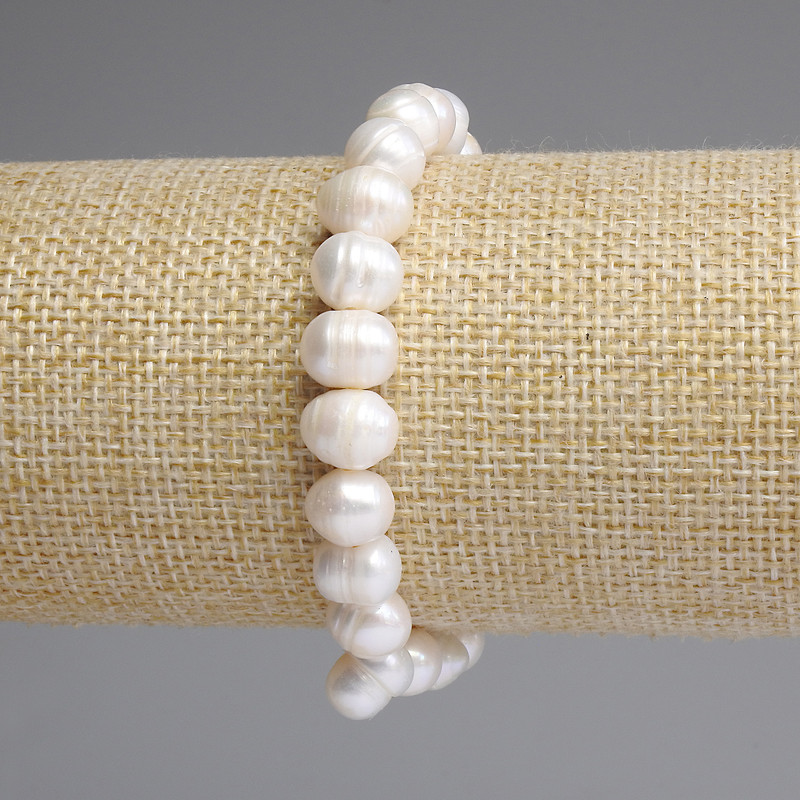 Armband aus Flussperlen 10×8 mm, Stretcharmband, Länge ca. 18 cm
