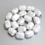 Kaholong-Facettenperlen, Durchmesser 18–21 × 14–16 mm, auf Schnur, Länge ca. 38 cm