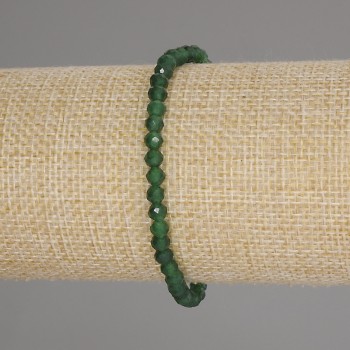 Armband aus Chrysopras, facettierte Kugeln, Ø 4 mm, Länge ca. 18 cm, Stretch
