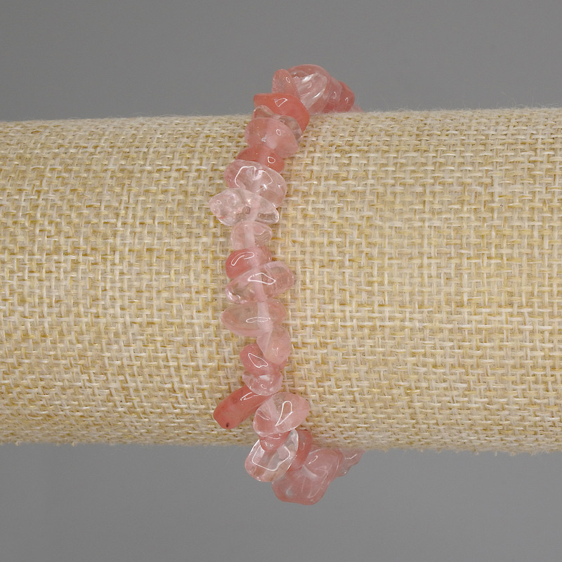 Armband aus Chalzedon-Chips, Durchmesser 6–9×3,5 mm, Länge 18 cm, elastisch