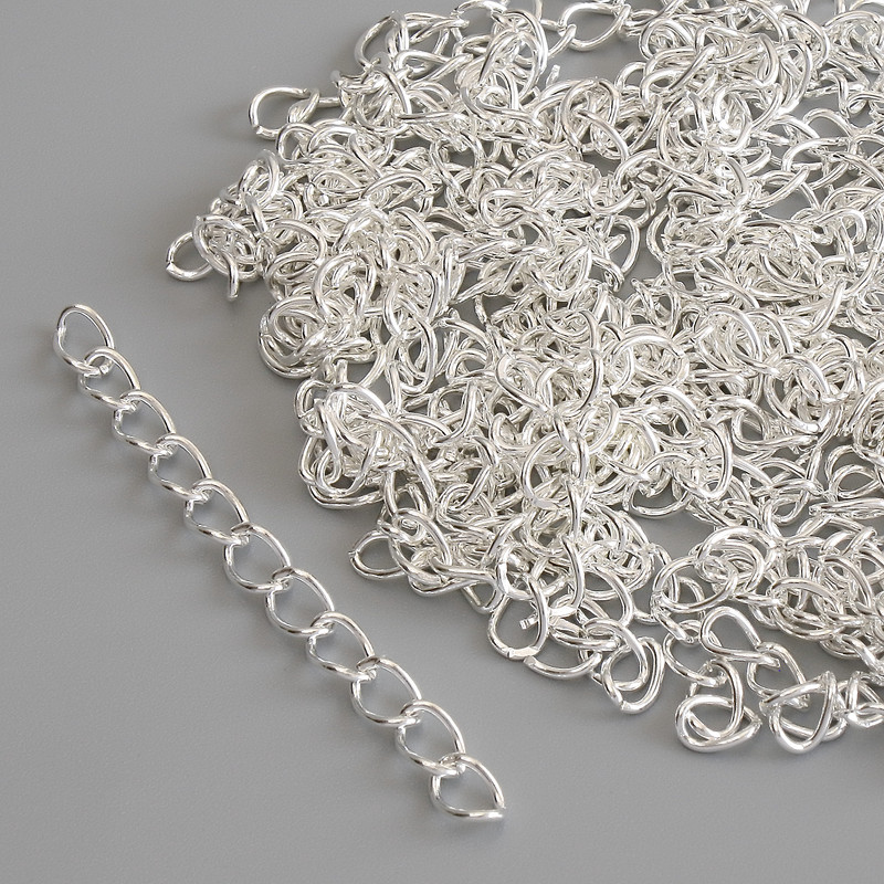 Verlängerungskette – silberfarbene Metallfarbe, ca. 5 cm, Verpackung (±29 g)
