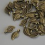Anhänger Blatt, Bronze-Farbton, Durchmesser 15×7 mm, ± Verpackung 42 Stück