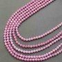 Perlen aus rosa tschechischem Kristall mit Benzin-Beschichtung, auf Schnur, facettierte Kugeln, Durchmesser ca. 6 mm + -, Länge ca. 38 cm +