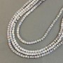 Graue tschechische Kristallperlen, würfelförmig, facettiert, Durchmesser 4x4 mm, auf Faden, Länge 38 cm (+-)",