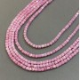 Perlen aus tschechischem Kristall rosa, mit Benzin-Beschichtung, auf Schnur, würfelförmige Perlen, Durchmesser 4×4 mm, Länge 38 cm