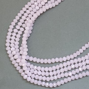 Perlen aus tschechischem Kristall auf Schnur, rosa mattiert, facettiertes Rondell, Durchmesser 6×5 mm + -, Länge 41 cm +