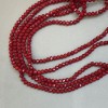 Rote matte Rondellperlen aus tschechischem Kristall auf Faden, Durchmesser ca. 6×5 mm, Länge ca. 40 cm