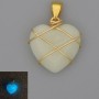 Anhänger Herz im Geflecht Onyx blaues Leuchten 21×21 mm ±, Ø 30 mm+