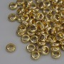 Goldfarbener Perleinsatz aus Metall, Durchmesser 6×2,5 mm, Lochdurchmesser ca. 3,5 mm, Verpackung 20 g (~93 Stück)