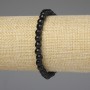 Schwarzes Achat-Armband, facettierte Kugeln Ø 6 mm, Länge ca. 18 cm, Stretch