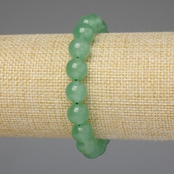 Armband aus Jade – glatte Kugeln 10 mm, Länge ca. 18 cm, Stretch