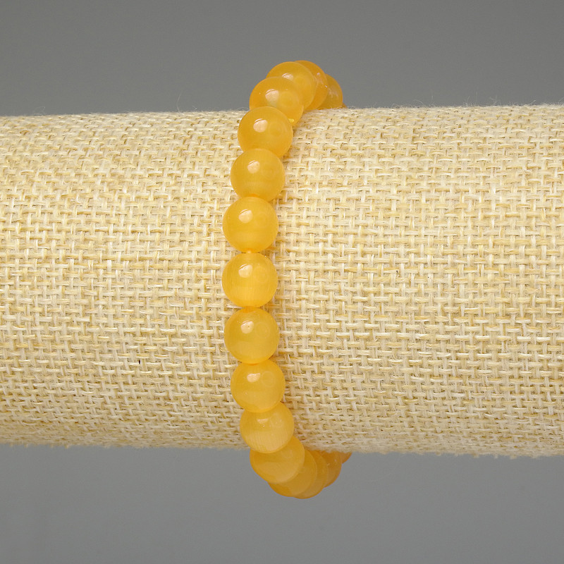 Armband aus gelbem Katzenauge 8 mm