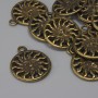 Anhänger Sonne, bronzefarbenes Metall, Maße ca. 17 × 20 mm, Ösenloch 2,3 mm ±, Verpackung 11 Stück