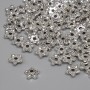 Silberfarbene Perlenkappe 5×1,5 mm, Lochdurchmesser 1,2 mm, Verpackung 91 Stück