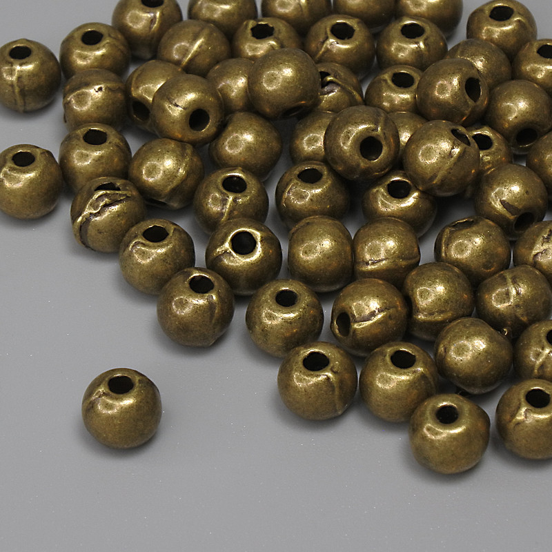 Bronzefarbene Perleinsatz-Fassung, Durchmesser 5×4 mm, Lochdurchmesser ca. 1,5 mm, Verpackung 60 Stück +