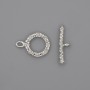Toggleverschluss, Durchmesser 21×3 mm, 5 mm ± Kreis, Durchmesser 13 mm ±, Lochdurchmesser 8 mm ±, silberfarbener Metallton