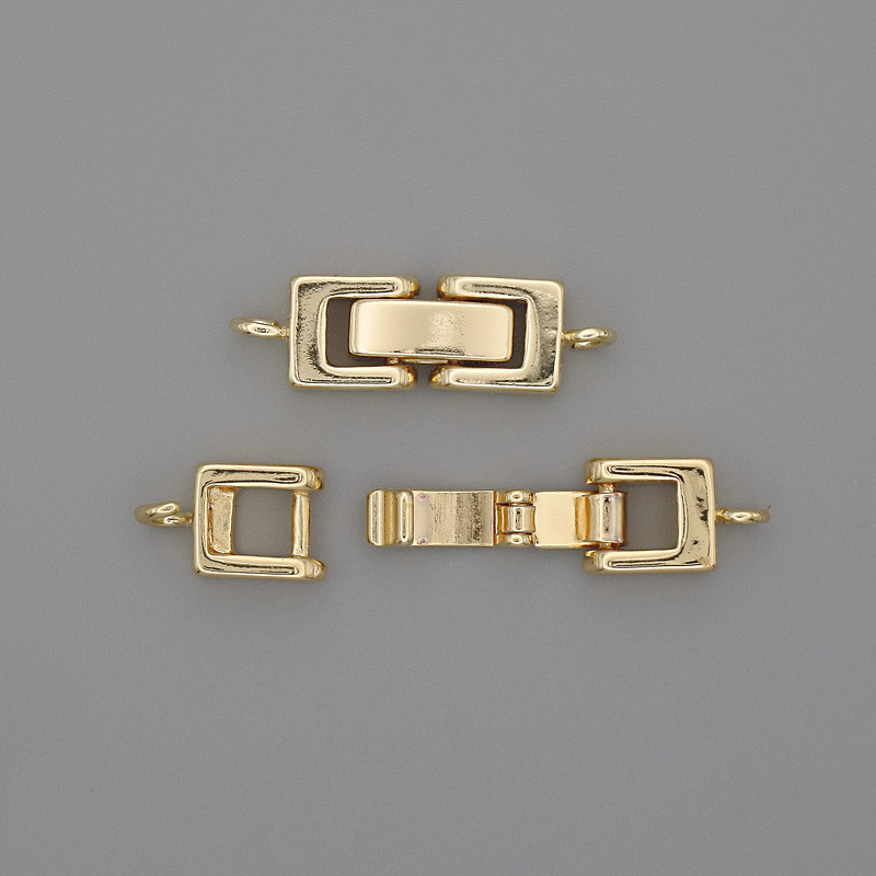 Verschluss, Durchmesser 22×7 mm ±, goldfarbener Metallton