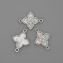Verbindungsstück Perlmutt 15×19 mm ± silberfarbenes Metall