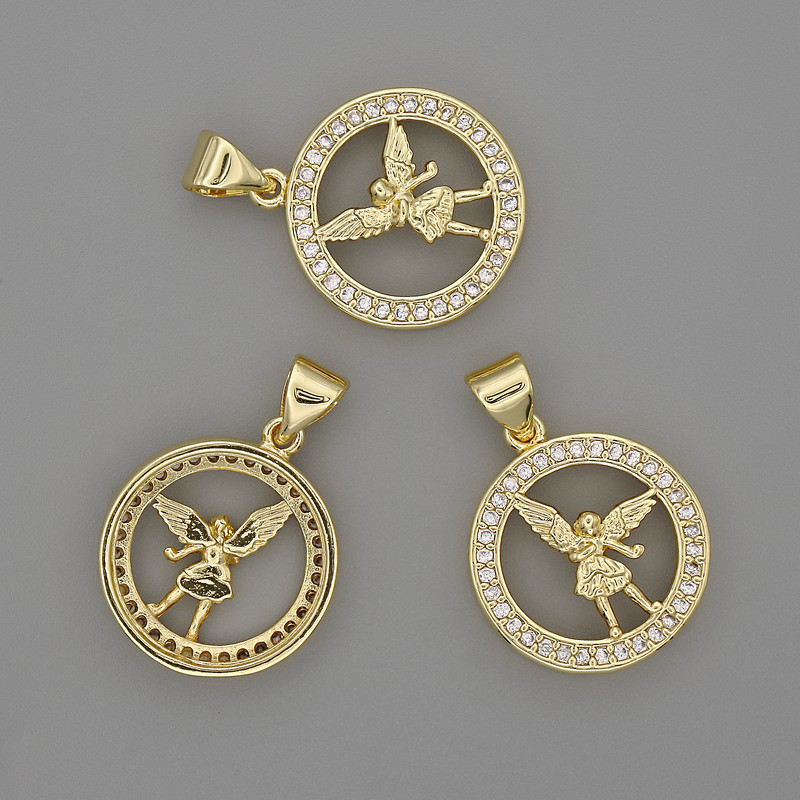 Anhänger Engel 16 mm ±, Länge ca. 22 mm ±, goldfarbenes Metall
