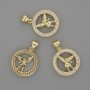Anhänger Engel 16 mm ±, Länge ca. 22 mm ±, goldfarbenes Metall