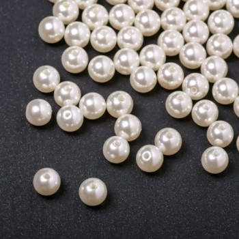 Acryl-Perlen mit Perlglanz, weiß, Durchmesser 12 mm, 0,5 kg ± 1000 Stück