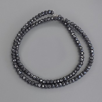 Facettierte Hämatit-Rondellperlen 4×3 mm ± auf Faden, Länge ca. 40 cm