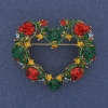 Brosche-Anhänger „Herz“ mit Emaille und Strasssteinen 40×35 mm+
