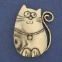 Katzenbrosche Anhänger aus goldfarbenem Metall 45×33 mm+