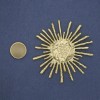 Sonnenbrosche mit Magnetverschluss, goldfarbenes Metall, Durchmesser 76 mm+