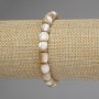 Armband aus Perlmutt, Barrel-Perlen, Durchmesser 8×7,5 mm, Länge 18 cm Stretch