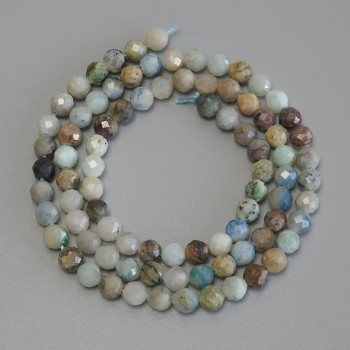 Chrysokoll- und Lazurit-Perlen, facettierte Kugeln auf Schnur, Durchmesser 4–5 mm, Länge ca. 40 cm+