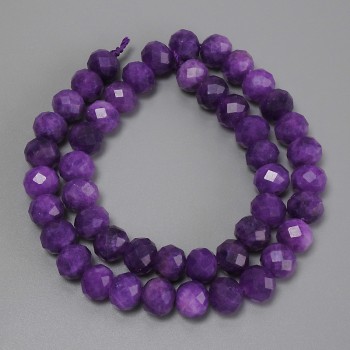 Sugilit, facettierte Rondell-Perlen, Durchmesser 10×8 mm, Länge ca. 38 cm ±, auf einer Schnur aufgefädelt