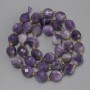 Amethyst Chevron facettierte Rondell-Perlen, Körnerform, Ø 10×9 mm ±, 3 mm Rocailles ±, Länge ca. 40 cm, auf Faden