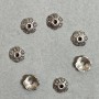 Perlenkappen aus Metall, silberfarben, Durchmesser ca. 8,5 × 1 mm ± Lochdurchmesser ca. 2,0 mm ± Verpackung ca. 20 g (ca. 69 Stück)