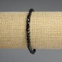 Armband aus schwarzem Turmalin, facettierte Würfel, Durchmesser ca. 4×4 mm, Länge ca. 18 cm, Stretcharmband