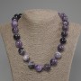 Amethyst Chevron Halskette, glatte Kugeln, Durchmesser 16 mm ±, Länge 50 cm ± mit Verschluss