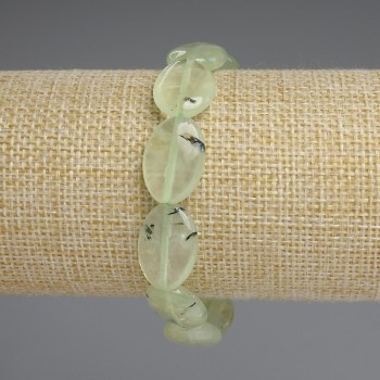 Armband aus Prehnit – oval, Durchmesser ca. 18×13 mm, Länge ca. 18 cm – Stretch