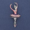 Brosche-Anhänger Ballerina rosa Emaille goldfarbenes Metall 25 × 57 mm +