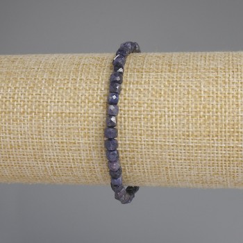 Armband aus facettiertem Saphirwürfel, Durchmesser 4×4 mm, Länge ca. 18 cm