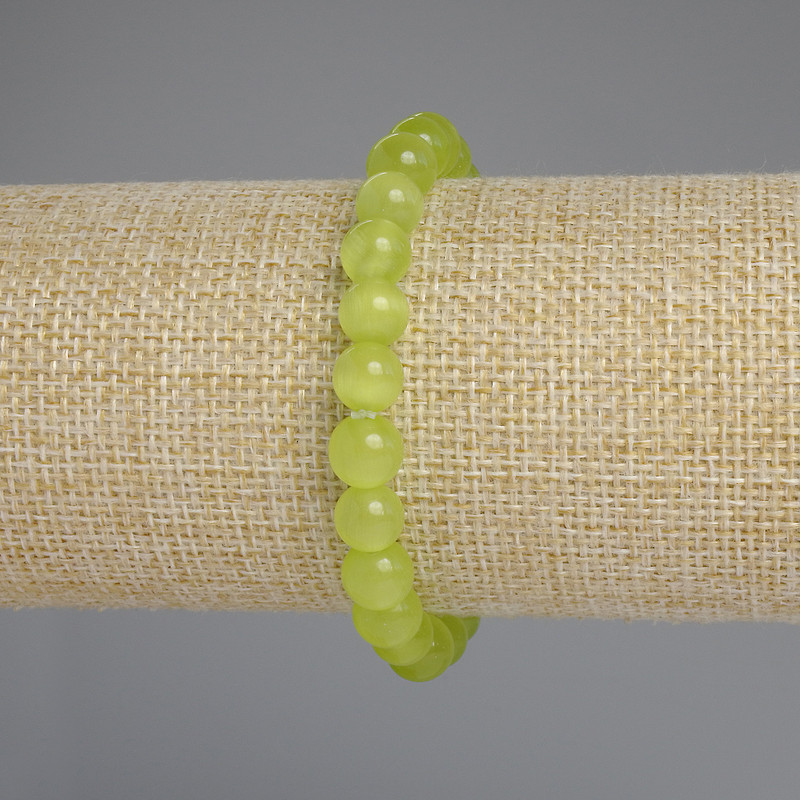 Katzenauge-Armband aus Stein, glatte Kugeln, Ø 8 mm, Länge ca. 18 cm, elastisch