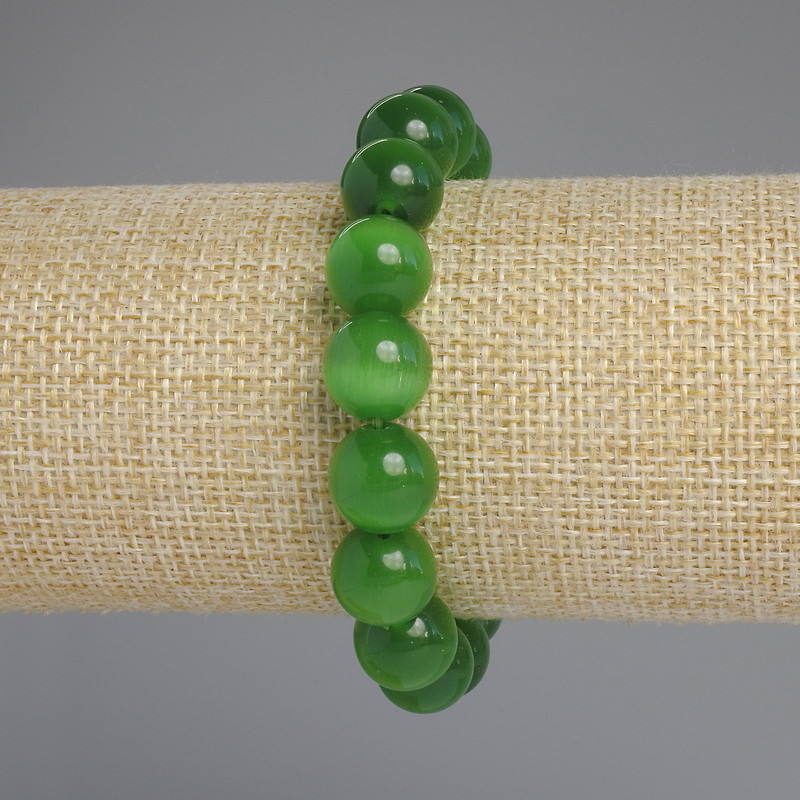 Katzenauge-Armband – glatte Kugeln, Durchmesser ca. 12 mm, Länge ca. 18 cm, Stretch