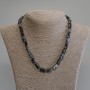 Halskette Schnee-Obsidian, facettiert, Durchmesser 11 × 6–7 mm ± Seed-Beads 3 mm ±, Länge 45 cm ± mit Verschluss