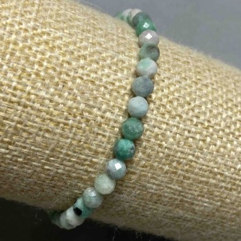 Armband Smaragd – facettierte Kugeln, Ø ca. 5 mm, Länge ca. 18 cm, Stretcharmband