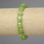 Armband aus Chrysolith Olivin, facettierte Würfel, Durchmesser ca. 8,5 × 8,5 mm, 3 mm Seed-Beads ±, Länge ca. 18 cm ± Stretch