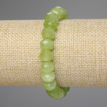 Armband aus Chrysolith (Olivin), facettierte Rondellen 10×7 mm, Länge 18 cm ±, Stretch